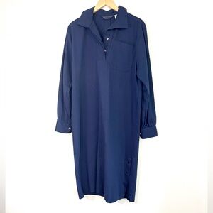 Long Sleeve Utility Shirt Canvas Dress 100% Cotton